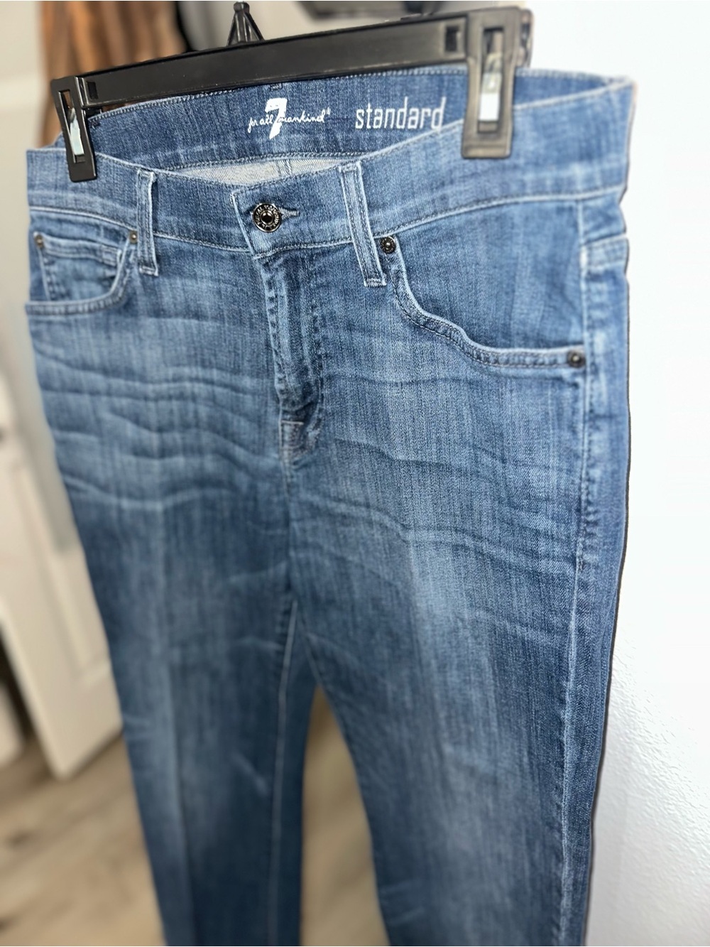 7 For All Mankind Standard Straight Women’s Jeans in Medium Blue Wash